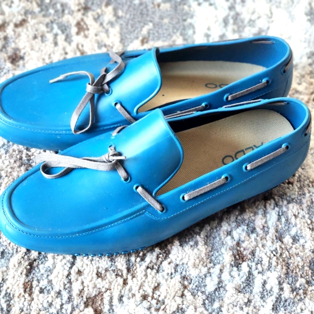 Aldo Blue Rubber Men Loafer Boat Shoes
